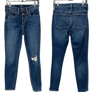 J. Crew Women's Blue Mid Rise Skinny Jeans 28